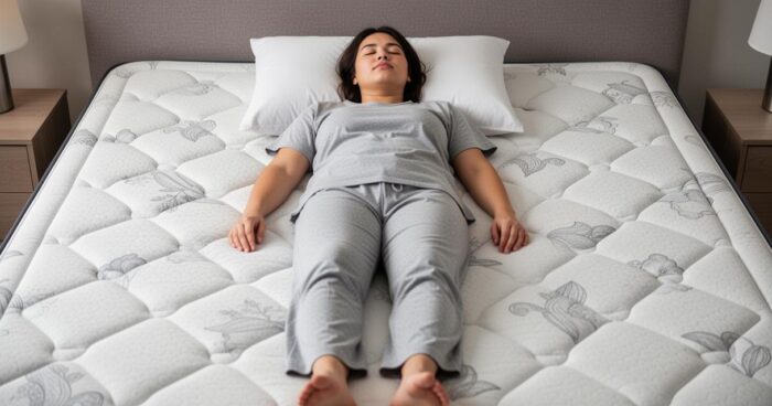 femme sur un matelas
