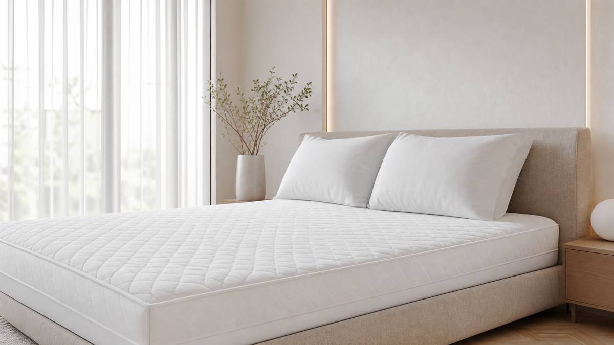 Literie sobre dans une chambre lumineuse